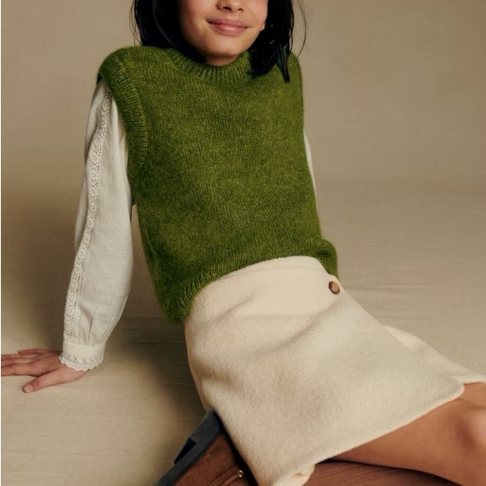 Sezane Paris Wool Petra Skirt 8Y